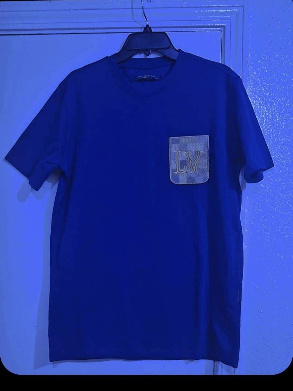 Louis Vuitton Royal Blue Short Sleeve Tee with Logo Pocket